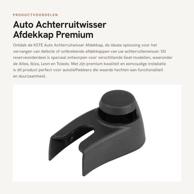 Dailygoods- Achterruitwisser Afdekkap Premium Kwaliteit - Reserveonderdeel - Eenvoudige Installatie - Kunststof - Zwart - Afmetingen 7,5 x 4,2 x 3,8 cm - Ruitenwisserkap