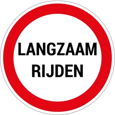 Langzaam rijden bord | gecoat dibond materiaal | 10 cm