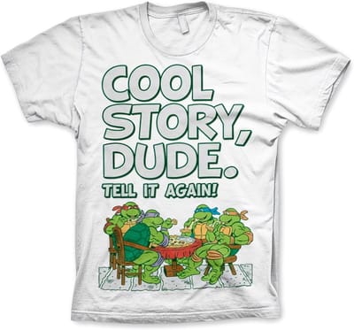 Teenage Mutant Ninja Turtles TMNT Cool Story Dude T-shirt White