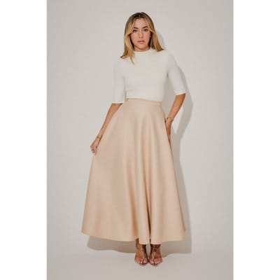 Odd Muse Satin Skirt Cream Maat: XL | Maxi Rokken Outlet | Dames | Beige
