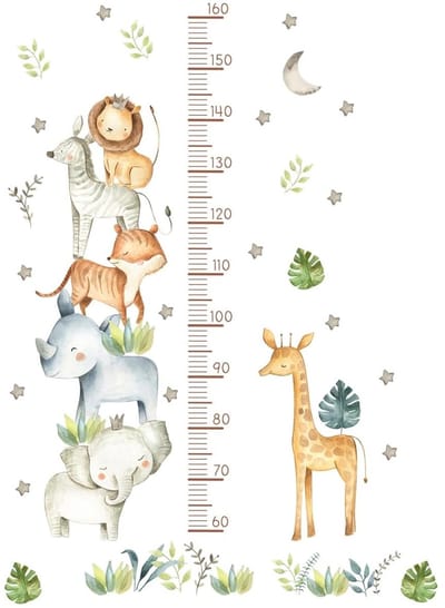Allecto - Kindergroeimeter - Muursticker voor Kinderen - Veilig en Duurzaam - 50-150 cm - Leuke Dierenpatronen - Perfect voor Kinderkamers