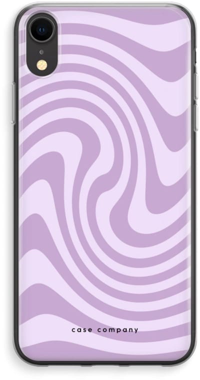 Case Company® - Hoesje geschikt voor iPhone XR hoesje - Swirl Paars - Soft Cover Telefoonhoesje - Bescherming aan alle Kanten en Schermrand