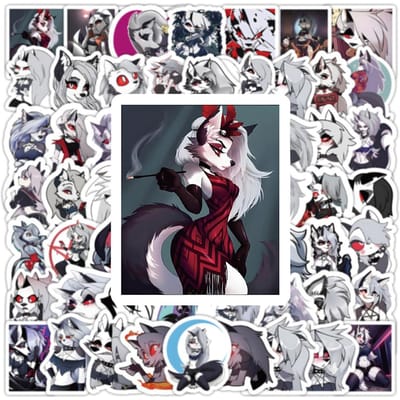 10100Stuks Anime Helluva Boss Sticker Cartoon Cool Loona Persoonlijke Decoratieve Doodle Decal Kinder Speelgoed Diy Skateboard Scrapbook Bureau gray
