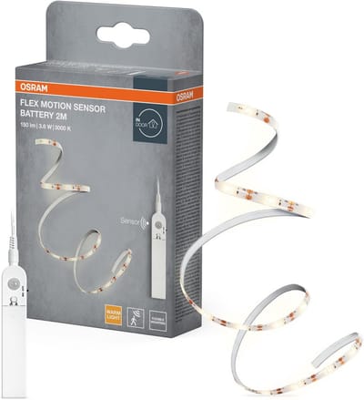 Flexibele Batterijgevoede LED Strip met Bewegingssensor, Warm Wit Licht, 2 Meter