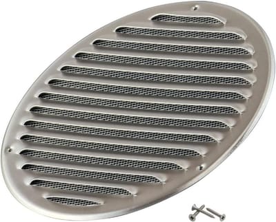 Ventilatierooster Rond - Luchtrooster Inbouw - Luchtstroom Reguleren - Met Insectengaas - 200mm Buisdiameter - Roestvrij Staal