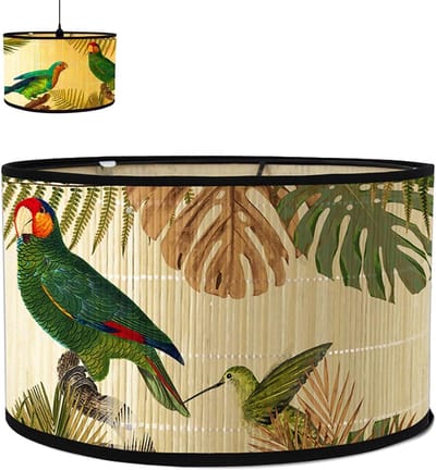 Handgemaakte linnen lampenkap voor vloerlamp, hanglamp en tafellamp, E27 fitting, diameter 30 cm, hoogte 20 cm, niet-verblindend licht, sfeervolle verlichting