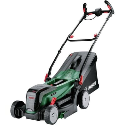Bosch Home and Garden 06008B9E00 Accu-grasmaaier Accu Incl. 2 accus, Incl. oplader 2 x 18 V Snijbreedte max. 37 cm Geschikt voor 550 m²