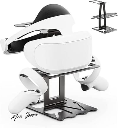 Mrs. Jones VR headset standaard - headset displayhouder en controller houder montagestation - verticale standaard voor Quest 2/Rift S/GO/HTC Vive Pro/Valve Index - touch-controller houder .