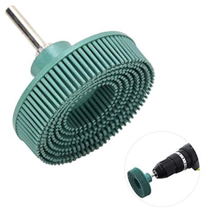 Dailygoody - Borstelschijf 3 Inch Rubber Schuurborstel - Roestverwijdering - Geschikt Voor Boormachines - Polijstschijf - Voor Hard Metalen en Alumini
