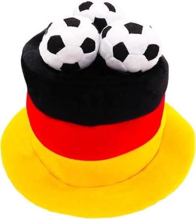 Voetbalfan hoge hoed met 3D-voetballen - ideaal voor EK/WK en voetbalfeesten - 8 landen beschikbaar