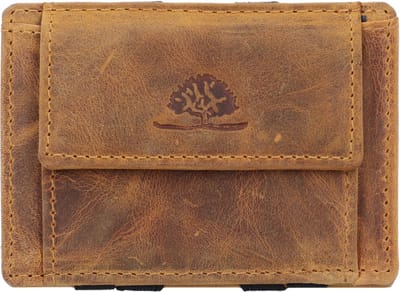 Greenburry Vintage Magische Portemonnee RFID Leer 10 cm - Jongens - Horizontaal - sahara tan