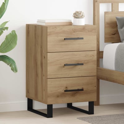 vidaXL Nachtkastje Artisan Eiken 40 x 40 x 66 cm Bewerkt hout
