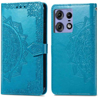 imoshion Hoesje - Geschikt voor Motorola Edge 50 Pro - Mandala Bookcase - Turquoise