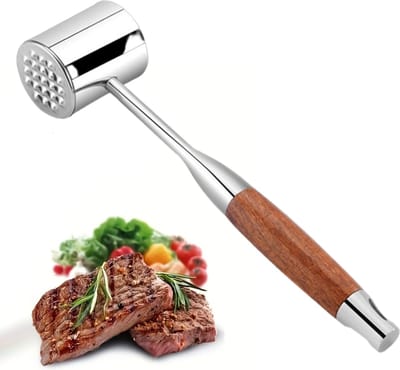 Livano Vleeshamer - Vleesvermalser - Vleespletter - Vleesklopper - Kip - Rund - Varken - Bbq Accesoires - Meat Hammer - Houten Handvat