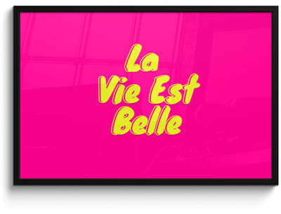 Poster in lijst - Fotolijst 90x60 cm - Posters - Quote - Retro - Roze - Posterlijst zwart - Decoratie - Wanddecoratie woonkamer - Muurdecoratie slaapkamer