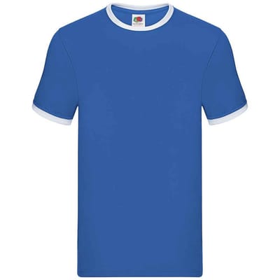 Fruit of the Loom Heren Ringer Contrast T-shirt (Koningsblauw/Wit)