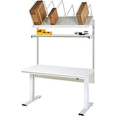 Rau verpakkingstafelsysteem 01 Werktafel serie adlatus 300, B 1500 x D 800 x H 720-1120 mm, melamine blad, tot 300 kg