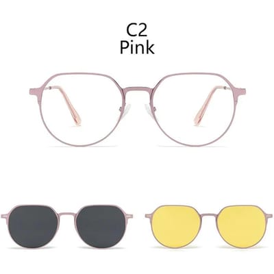 3-in-1 Zonnebril Heren Magnetische Clip-On Bril Metalen Frame Optische Sterkte Bril Magnetische Bril Clips SHOW AS PICTURE