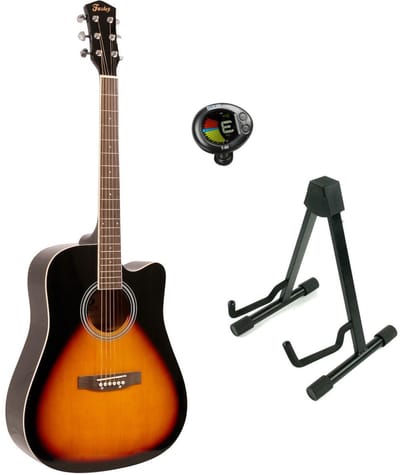 Akoestische western gitaar - incl. statief en tuner - Fazley W40-SB - Bruin