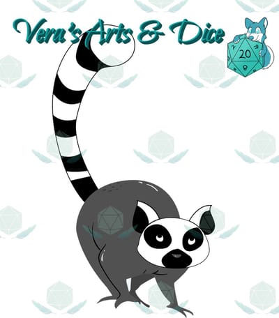 Ringstaart Maki Sticker - Madagaskar Dieren - Schattige Lemuren Maki's Stickers - Handgemaakte Stickers - Journaling - Bullet Journal - Scrapbooking - Leuke Stickers - Laptop Sticker - Telefoon Sticker - Cute - Dier - Lief - Schattig - Wilde Dieren