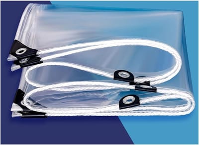Afdekzeil Waterdicht - Transparant Zeil - Buiten Beschermen - Versterkte Hoeken - 0.5x1.5m - Transparant