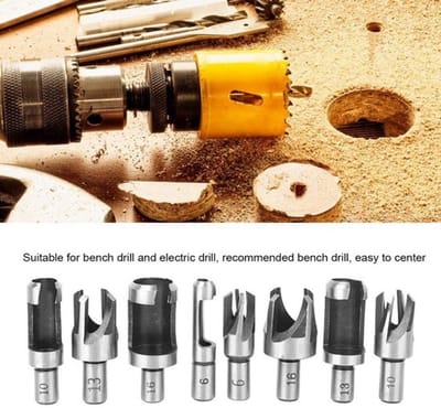 Chamfer Wood Cutter Set - Houtpluggen Boor - Carbon Staal - 6mm tot 16mm - Voor Precisiewerk - Booraccessoires - Geschikt voor Houtbewerk...