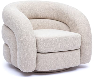Fauteuil Momo Beige - Draaibare Design Fauteuil in Scandinavische / Hotel Chique Stijl