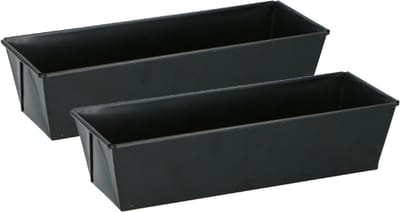 Alpina Bakvorm - 2x - metaal - anti-aanbak laag - zwart - 30 x 11 cm - taartvorm