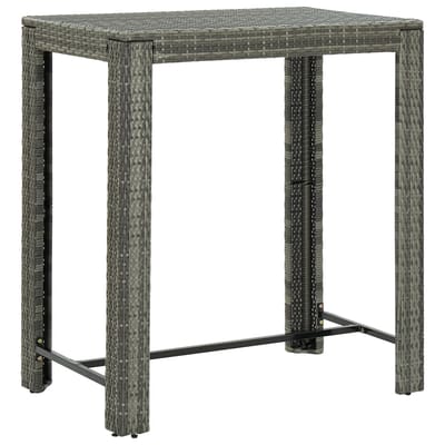 vidaXL - Tuinbartafel - 100x60,5x110,5 - cm - poly - rattan - grijs