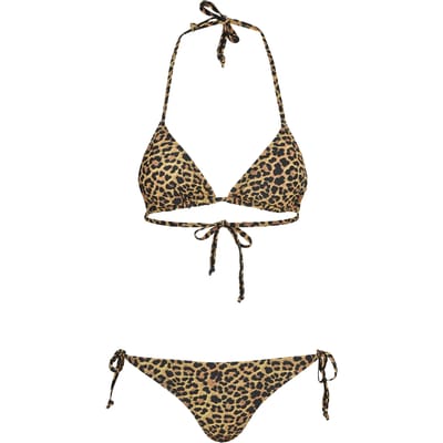 Urban Classics Leo Bikini Dames Bikini Set - bruin/zwart - XS
