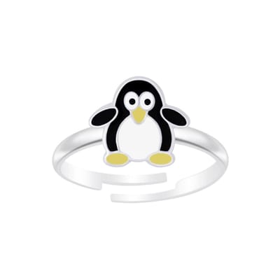 zilveren kinderring pinguin | verstelbare ring Meisje Zilver | Zilverana | Sterling 925 Silver