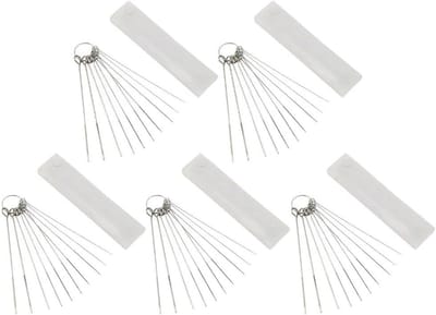 Reinigingsset Douchekop - Nozzle Cleaner - Verstoppingen Verwijderen - Roestvrijstalen Naalden - 8 cm - Zilver