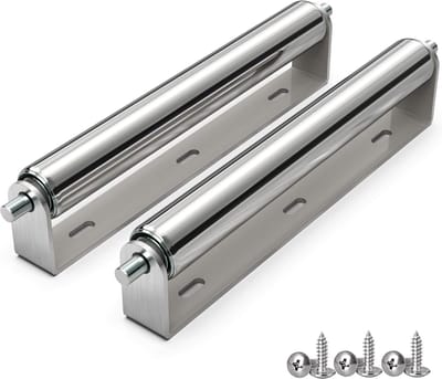 Set van 2 Zware Metalen Rollen met Beugel - 1,5 inch RVS Rollen