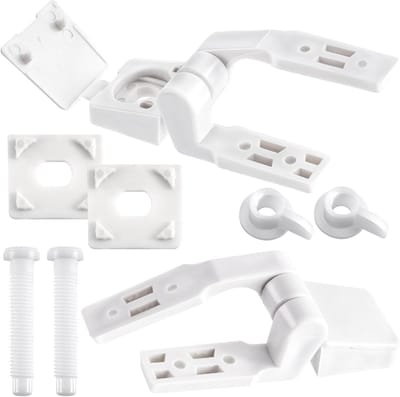Toiletzitting Scharnier - Bevestiging Reparatie - Badkamer Onderhoud - Universele Pasvorm - 2 Sets - Wit