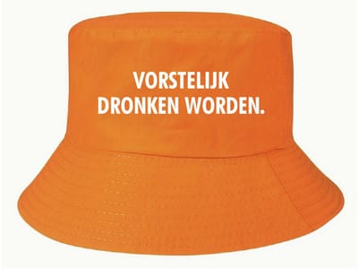 Buckethat oranje - Vorstelijk dronken worden - soBAD. - Koningsdag - Unisex - Oranje - Voetbal - Nederland
