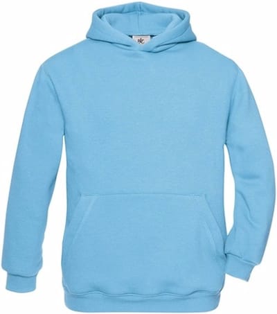 B&C Hooded Sweater - lichtblauw - trui met capuchon - kinderen 98/104