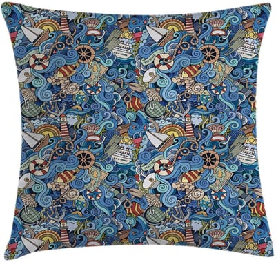 ABAKUHAUS Kussenhoes – Dubbelzijdig bedrukt – 45x45 cm – Multicolor blauw