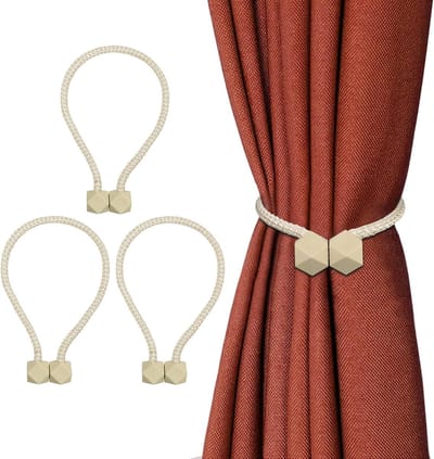 Set van 4 Magnetische Gordijnhouders voor Thuisdecoratie en Kantoor, Ideaal voor Raamdecoratie en Gordijnaccessoires in Lichtgroen