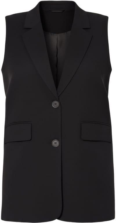 Studio Untold - Dames - Gilet oversized split met knoop op de achterkant - Zwart - Maat 46+