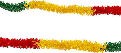 PET Guirlande rood-geel-groen vlakken 5 mtr ø 8 cm Carnaval Versiering