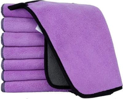 Absorberende Handdoek - Handdoek voor de hond - Huisdieren - Honden - Katten - Badhanddoek - Nano Fiber - Sneldrogend - Zwemmen - Auto - Paars - Grijs - 30 x 60cm