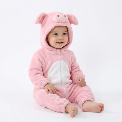 JAXY Baby Onesie - Carnavalskleding Kinderen - Verkleedkleren Jongen en Meisje - Verkleedkleding - Romper - EU 74/80 (label 90) - Varken