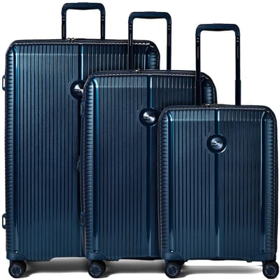 Polestream Paris 4 wielen Kofferset 3-delig met uitbreidingsplooi - Harde bagage - TSA slot - blue metallic