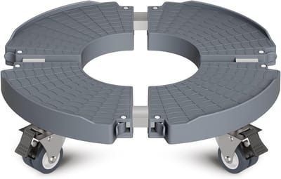 Famanu – Plantenroller met een diameter van 40-57 cm, draagkracht van 200 kg, ideaal voor binnen en buiten gebruik, grijs