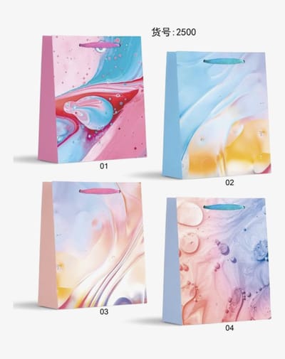 8 x Luxe papieren cadeautassen - 32*26*10cm – Stevig & Herbruikbaar – Verschillende Kleuren en Prints – Cadeau & Geschenktas