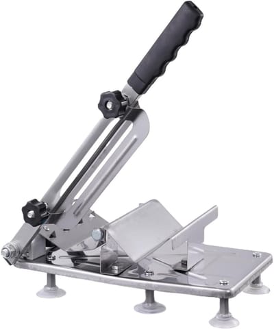 Handmatige Vleessnijder - Voedselsnijmachine Vleesbijl - Vlees Snijden - Verstelbare Dikte - 44 x 22.5 x 10 cm - Zilver