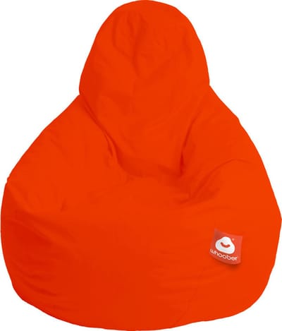 Whoober peervorm zitzak Barça outdoor Donkeroranje - Wasbaar - Voor binnen en buiten