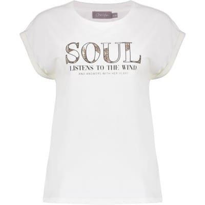 Geisha T-shirt T Shirt Met Tekst 62370 41 Off-white Dames Maat - L