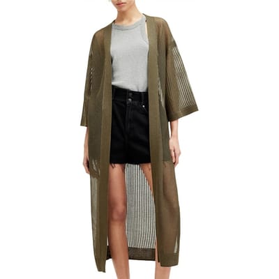 AllSaints Misha Kimono Khaki Green Größe: S | Cardigans Outlet | Damen | Braun