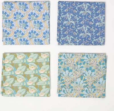 Homescapes Patchworkstoffe Maurice Pillard Verneuil Art III – 4er-Set Fat Quarter, 100% Baumwolle